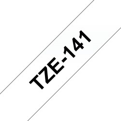 Brother TZE-141 ruban d'étiquette Noir sur transparent