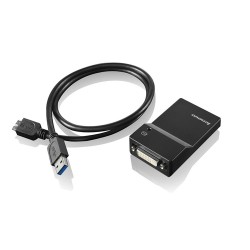 Lenovo USB 3.0 - DVI/VGA adaptateur graphique USB 2048 x 1152 pixels Noir
