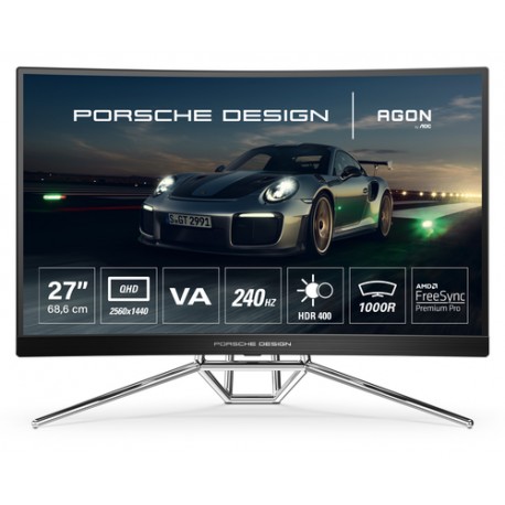 AOC Porsche PD27 LED display 68,6 cm (27") 2560 x 1440 pixels 2K Ultra HD Noir