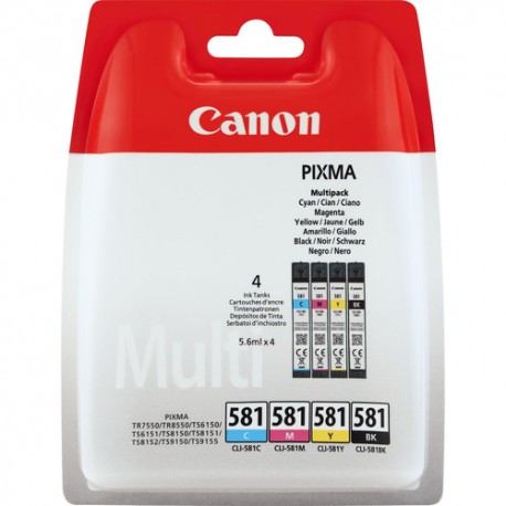 Canon CLI-581 Multipack cartouche d'encre Original Noir, Cyan, Magenta, Jaune