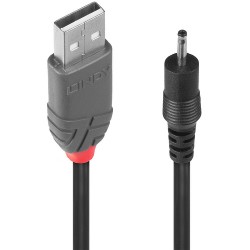 Lindy 70265 câble électrique Noir 1,5 m USB A EIAJ-01 (2.5 mm, 0.7 mm)