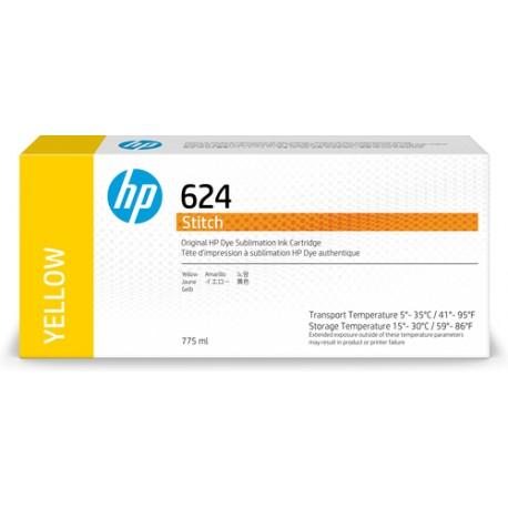 HP 624 Cartouche d'encre Stitch à sublimation thermique, jaune, 775 ml