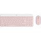 Logitech MK470 Slim Combo clavier Souris incluse Bureau RF sans fil AZERTY Français Rose