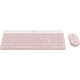 Logitech MK470 Slim Combo clavier Souris incluse Bureau RF sans fil AZERTY Français Rose