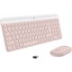 Logitech MK470 Slim Combo clavier Souris incluse Bureau RF sans fil AZERTY Français Rose