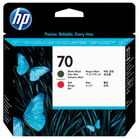 HP 70 tête d'impression DesignJet noir mat et rouge