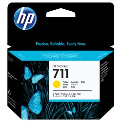 HP 711 pack de 3 cartouches d'encre DesignJet jaune, 29 ml