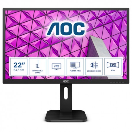 AOC P1 22P1 écran plat de PC 54,6 cm (21.5") 1920 x 1080 pixels Full HD LED Noir