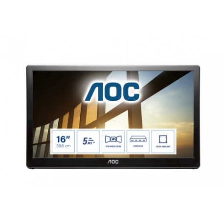 AOC 59 Series I1659FWUX écran plat de PC 39,6 cm (15.6") 1920 x 1080 pixels Full HD LCD Noir