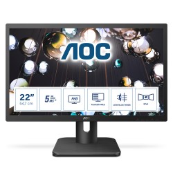 AOC E1 22E1Q écran plat de PC 54,6 cm (21.5") 1920 x 1080 pixels Full HD LED Noir