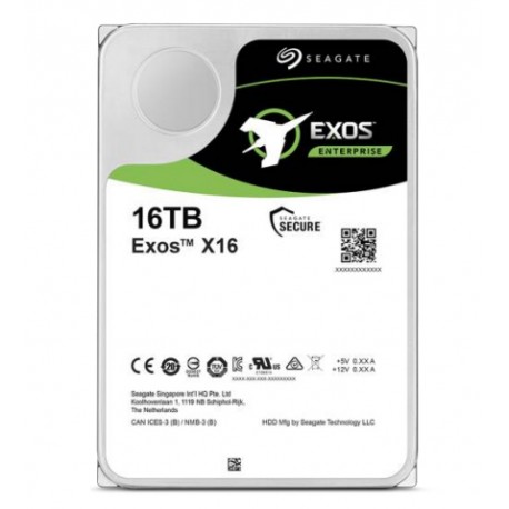 Seagate Exos X16 disque dur 16 To 7200 tr/min 256 Mo 3.5" Série ATA III