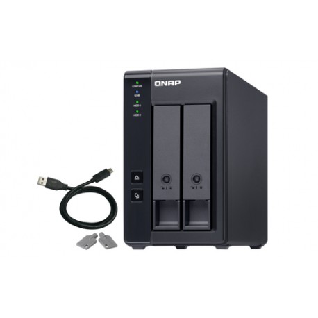 QNAP TR-002 Boîtier de disques de stockage Boîtier disque dur/SSD Noir 2.5/3.5"