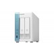 QNAP TS-231P3 NAS Tower Annapurna Labs Alpine AL-214 4 Go DDR3 0 To QNAP QTS Turquoise, Blanc