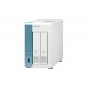 QNAP TS-231P3 NAS Tower Annapurna Labs Alpine AL-214 4 Go DDR3 0 To QNAP QTS Turquoise, Blanc