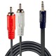 Lindy 35680 câble audio 1 m 3,5mm 2 x RCA Noir