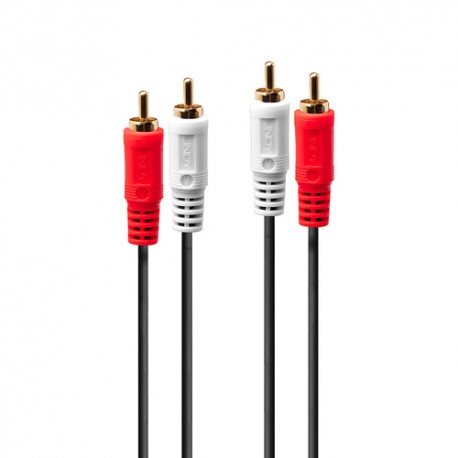 Lindy 35660 câble audio 1 m 2 x RCA Rouge, Blanc