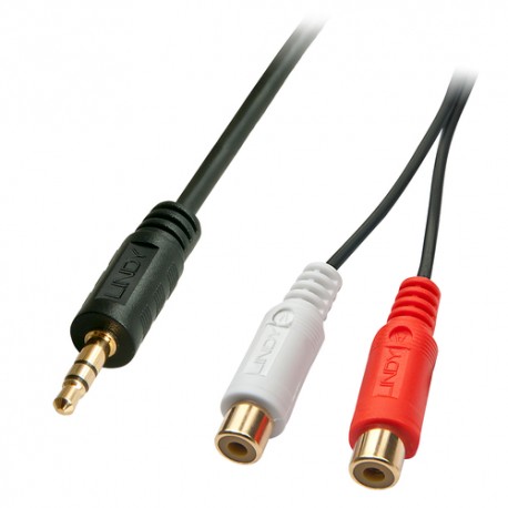 Lindy 35678 câble audio 0,25 m 2 x RCA 3,5mm Noir, Rouge, Blanc