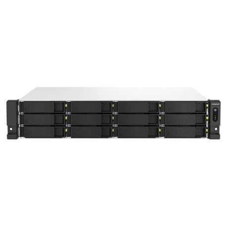 QNAP TS-1264U-RP NAS Rack (2 U) Intel® Celeron® 4 Go DDR4 0 To QNAP QTS Aluminium, Noir